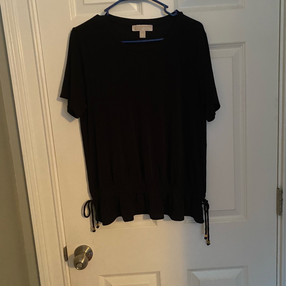 Michael Kors Elegant Black Short Sleeve Top